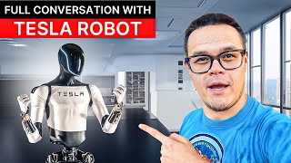 Tesla Robots I have a full Conversation with a Robot [upl. by Leveridge]