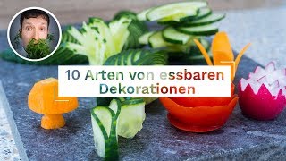 10 Arten von essbaren Garnituren  10 easy garnish ideas  Vegane Rezepte [upl. by Faruq883]