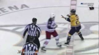 Derek Dorsett vs Jordin Tootoo Nov 19 2011 [upl. by Miun]