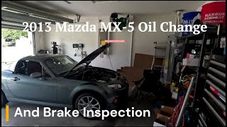 2013 Mazda MX 5 MX5 NC GT PRHT Oil Change and Brake slider pin lube [upl. by Anneres]