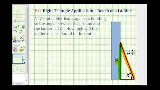 Find the Reach of a Ladder  Right Triangle Application [upl. by Handler644]