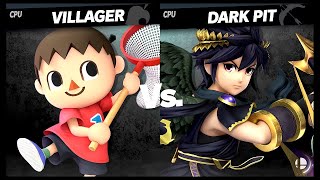 Villager VS Dark Pit LV 9 CPU Battle Super Smash Bros Ultimate [upl. by Sivaj]