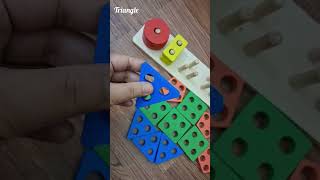 Montessori Wooden Geometric Shape Sorting amp Stacking Toy  Product Video  Kinmel Sewa [upl. by Hadlee]