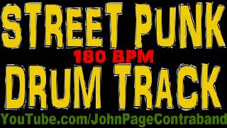 Street Punk Drum Backing Track 180 bpm FREE Skate Hardcore Beat Drums Only [upl. by Ervin]