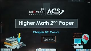 ConicsLec2 part 2Abhi Datta Tushar  HSC Academic Higher Math 2nd PaperChapter 6 [upl. by Anicart]