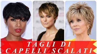 Tendenze tagli capelli corti scalati 2018 donne [upl. by Savell]