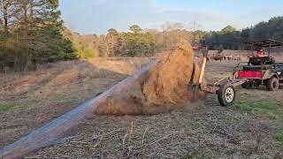 Unrolling Hay with a golf cart [upl. by Kushner]