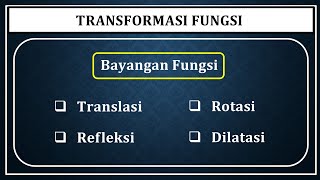 TRANSFORMASI FUNGSI Bayangan fungsi pada translasi refleksi rotasi dan dilatasi Kurikulum Merdeka [upl. by Ynavoj]