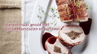 Keurslager recept  Varkenshaas met bospaddenstoelen [upl. by Hotze]