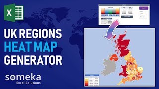 UK Heat Map Excel Template  Editable Map of UK Region amp Counties [upl. by Tenner]