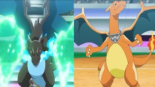 Pokemon Journeys  Fighitng Between Mega Lizardon X amp Lizardon [upl. by Sida]