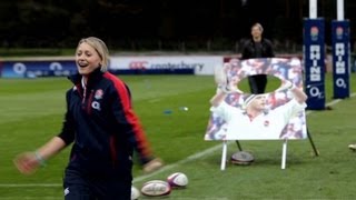 The England Rugby passing challenge on O2 Inside Line Round 3 [upl. by Duong]