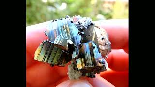 Iridescent Pyrite Sphalerite Quartz mineral specimen from the Madan ore field in Bulgaria [upl. by Atneciv587]