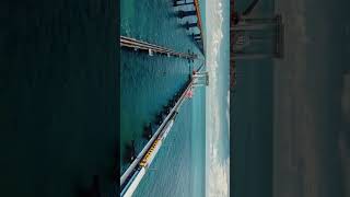 Rameswaram New Pamban Bridge Train Trail pambanbridge pambanisland rameshwarambridge seabridge [upl. by Gnuoy280]