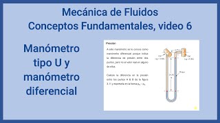 Mecanica de Fluidos video 6 Manómetro tipo U y manómetro diferencial [upl. by Lezah262]