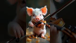 BABY PIG PLAYING THE GUITAR pig babypig guitar cutepigs animals babyanimal animals voniceula [upl. by Cormack]