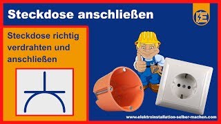 ➤ STECKDOSE ANSCHLIEßEN ➤ EINBAUEN ➤ ELEKTROINSTALLATION STECKDOSE VERDRAHTEN UND MONTIEREN ✔ [upl. by Toland]