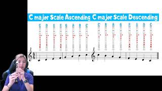 C Major Scale on Recorder [upl. by Eslek549]