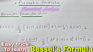 Bessels Formula in Hindi  Numerical Analysis [upl. by Aileve]