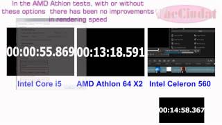 Intel Core i5 vs AMD Athlon 64 X2 vs Intel Celeron 560 VIDEO RENDERING SPEED comparison [upl. by Aidam]