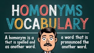 Homonyms vocabulary  Homonyms in English  Common Homophones Words and Vocabulary [upl. by Leighland670]