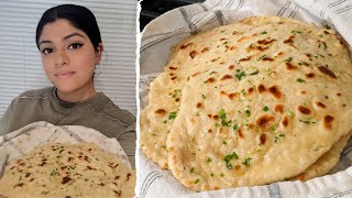 EASY 2Ingredient Naan Recipe  The Best Homemade Garlic Naan Recipe [upl. by Ad]