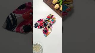 Printed Pigtail hair scrunchies 😍trending youtubeshorts fashion handmadescrunchie diy [upl. by Ecnerrot941]