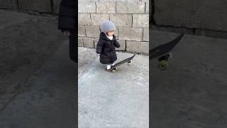 2 Year Old Baby Skateboarding 🤯shorts [upl. by Ynagoham]