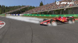 Leclerc CRASH Austria Gp F1 24 GAMEPLAY [upl. by Drislane]