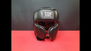 TSSB Sport Starry Black Genuine Leather Best HeadGuard Boxing ReviewОбзор шлема со щеками TSSBSport [upl. by Ellehcyar487]