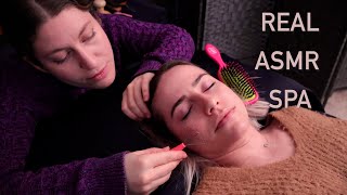 30Minute Real life ASMR Spa Session She Chose BrushingScalp CheckNape of Neck Attention [upl. by Curley]