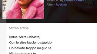 Sfera Ebbasta  Cupido ft Quavo Lyrics [upl. by Wentworth]