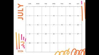 Free printable custom July 2024 calendar templates 📅 Calendar 365 📅 [upl. by Esteban]