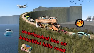 driving overload bus on beautiful road 25 [upl. by Aizatsana]