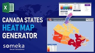 Canada Heat Map Excel Template  Paint Canada Map Automatically [upl. by Tarrah19]