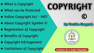 Copyright IPR  कॉपीराइट  Copyright Infringement  Indian Copyright Act 1957  by Tanisha Gangrade [upl. by Grail]