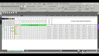 CRONOGRAMA DE ACTIVIDADES DE MANTENIMIENTO BASADO EN FECHAS [upl. by Goggin]