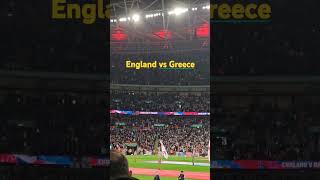 England National Anthem vs Greece at Wembley stadium england greece englandfootball [upl. by Klecka774]