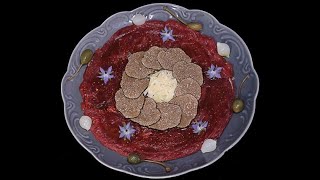 Carpaccio de bœuf à la truffe dété et tomme de Rodez [upl. by Attolrac]