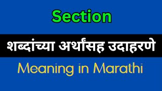 Section Meaning In Marathi  Section explained in Marathi [upl. by Viking]