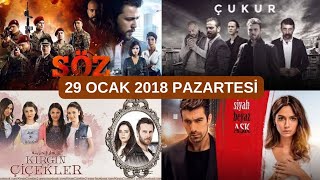 29 Ocak 2018 Pazartesi Nostalji Reyting Sonuçları  Söz Çukur Kırgın Çiçekler Siyah Beyaz Aşk [upl. by Devi]