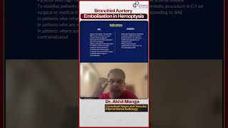 Bronchial Artery Embolisation in Hemoptysis by Dr Akhil Monga  Conceptual Radiology [upl. by Tippets]