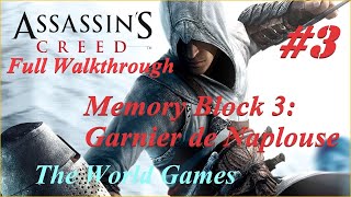 Assassins Creed 1 Full Walkthrough 100 №3 Memory Block 3 Garnier de Naplouse No Comments [upl. by Socher]