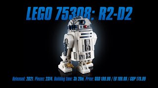 LEGO 75308 R2D2 Indepth Review Speed Build amp Parts List [upl. by O'Dell]