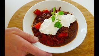 Chili con carne  Den lækreste opskrift med øl og chokolade [upl. by Danyluk]