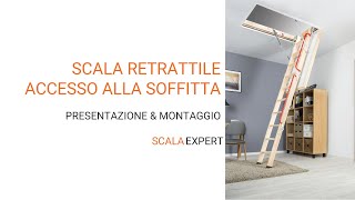 Scala retrattile in legno per laccesso alla soffitta  Presentazione amp montaggio [upl. by Yatnahc]