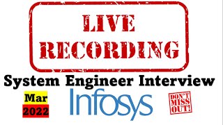 ⭐LIVE⭐ infosys system engineer interview questions for freshers 🔴 infosys system engineer exam 2022 [upl. by Lohse]