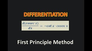 Derivative of cosec x  Differentiation by First Principle Method  SimplyDoMaths [upl. by Negah]