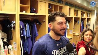 2024 NLDS Alex Vesia talks Dodgers comeback win against Padres in Game 1 [upl. by Nnyluqcaj]