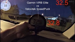 Garmin VIRB Elite vs Velocitek SpeedPuck GPS Speed Comparison [upl. by Arenat]